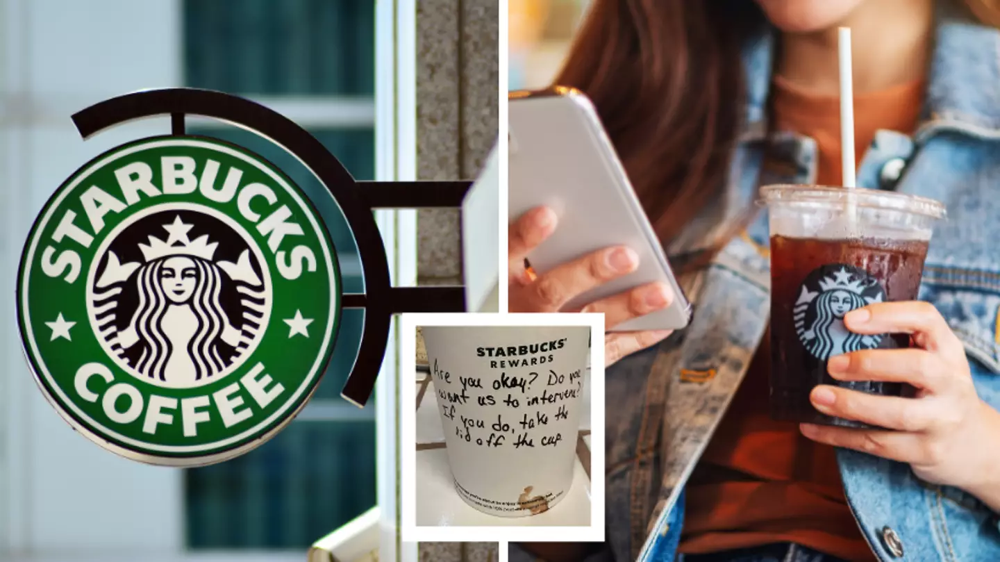 Starbucks Worker Writes Secret Message On Cup To Check In On Young Woman
