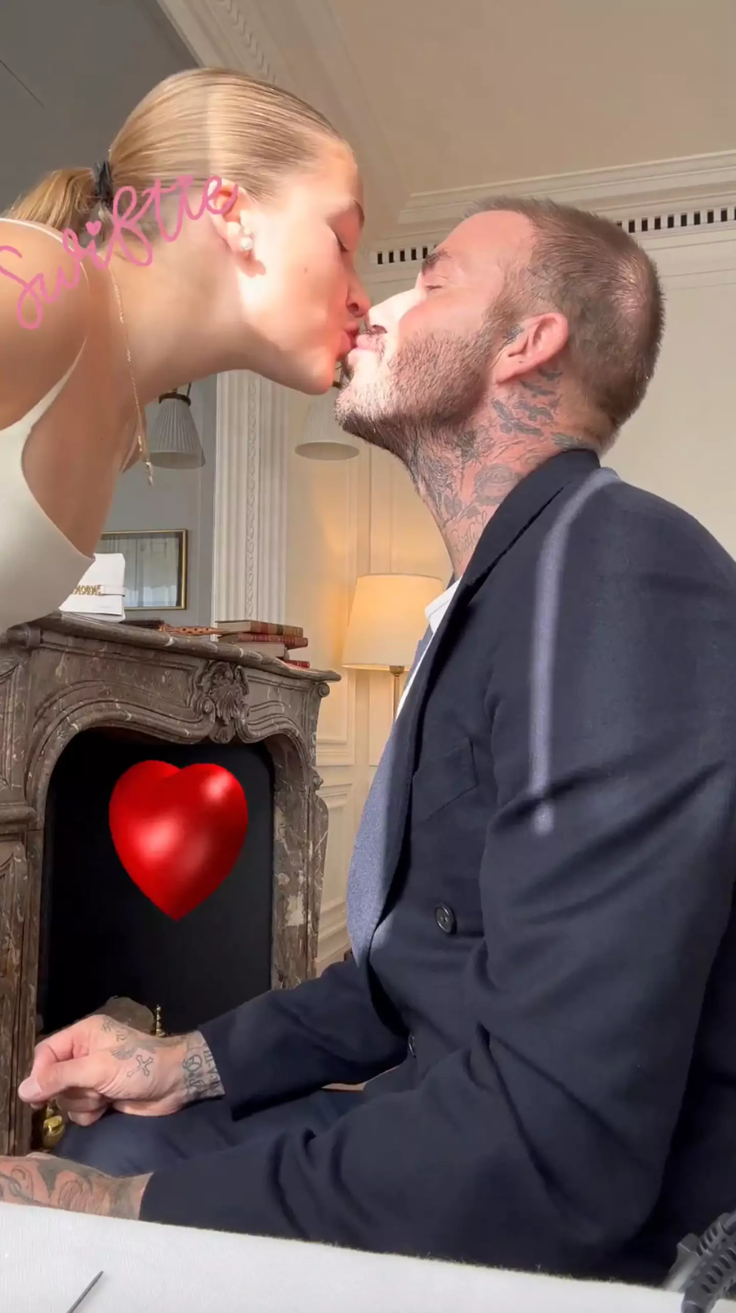 David Beckham has previously explained why he kisses his children on the lips.