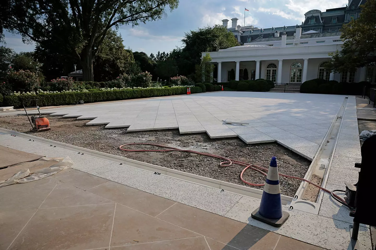 Critics have hit out over the unfinished 'tacky' design which is set to be completed next month (Chip Somodevilla / Staff / Getty Images)