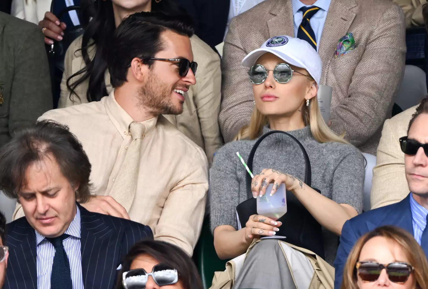 Wicked stars Ariana Grande and Jonathan Bailey are set to star in a theatre production at London's Barbican Centre in 2027 (Karwai Tang / Contributor / via Getty)