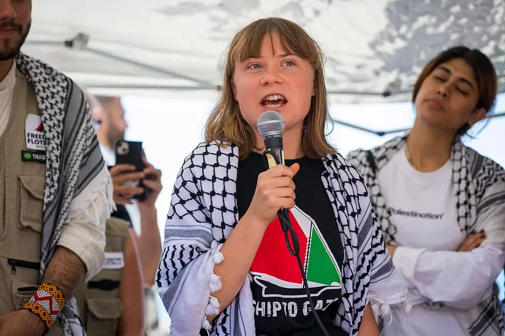 Greta Thunberg along with 11 other activists were making their way to Gaza with humanitarian aid when Israeli forces seized their vessel (Fabrizio Villa / Stringer / Getty Images)