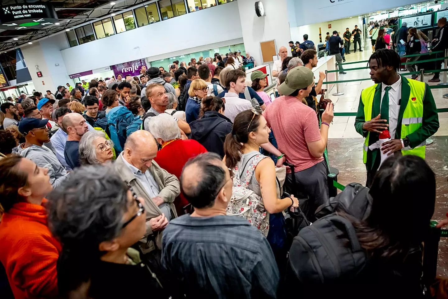 Airports and train stations were left in chaos (Albert Llop/NurPhoto via Getty Images)