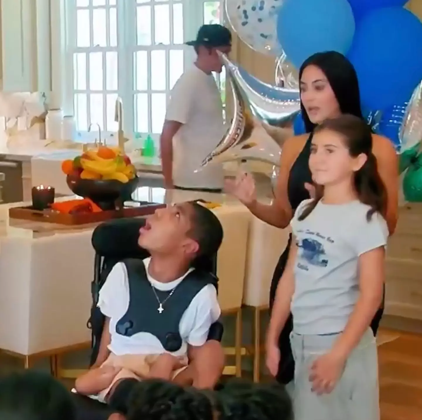 Kim came under fire for asking a 'tone deaf' question at Amari Thompson's 18th birthday (Disney+)