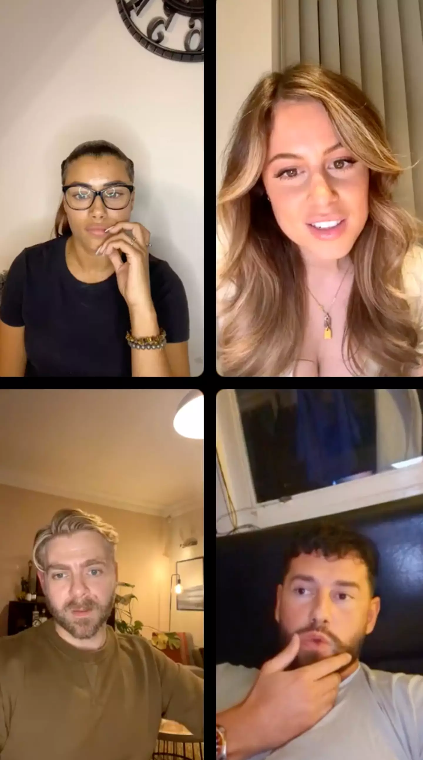 Four of the contestants took part in an Instagram Live Q&A session.