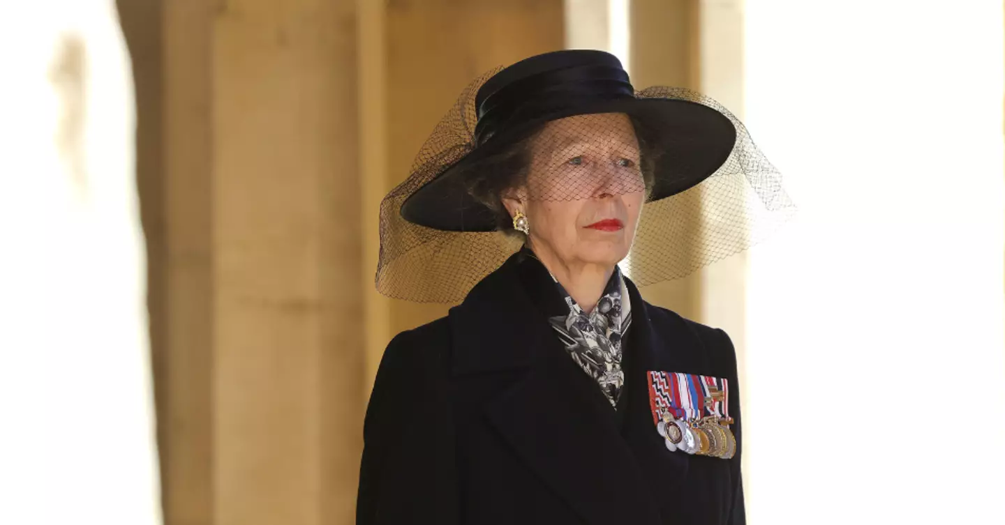 Princess Anne at Prince Philip's funeral.