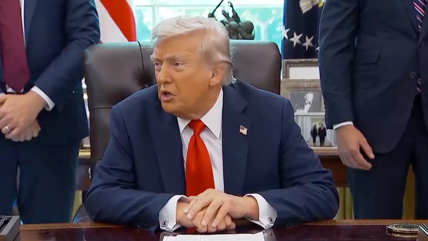 People spot Donald Trump hiding something during press conference and it's raising a lot of questions