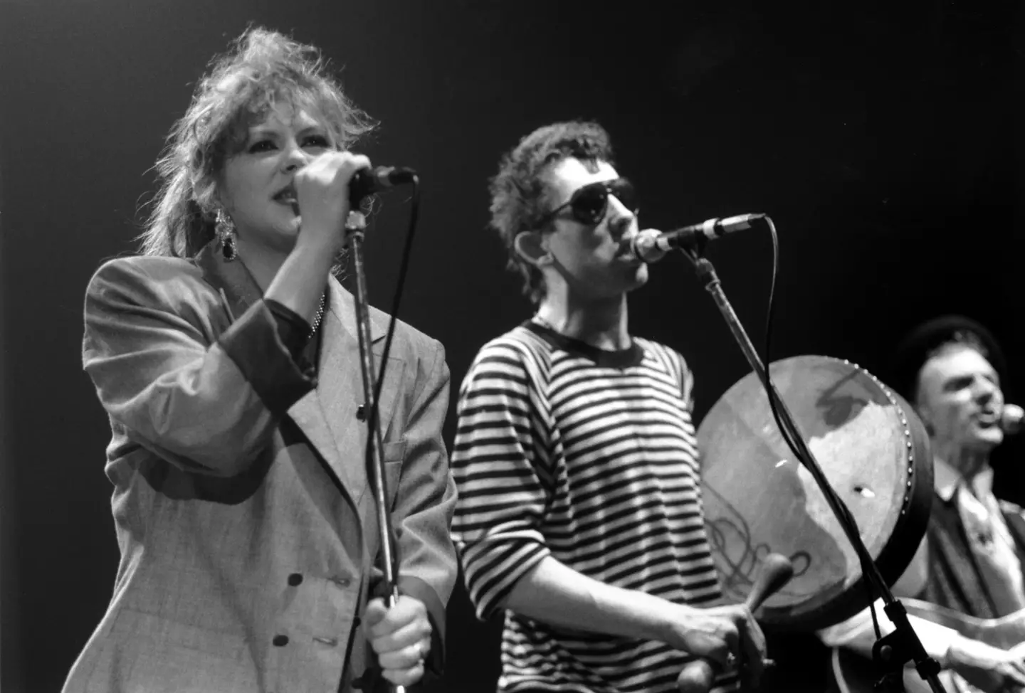 Shane Macgowan performing with Kirsty McCall.