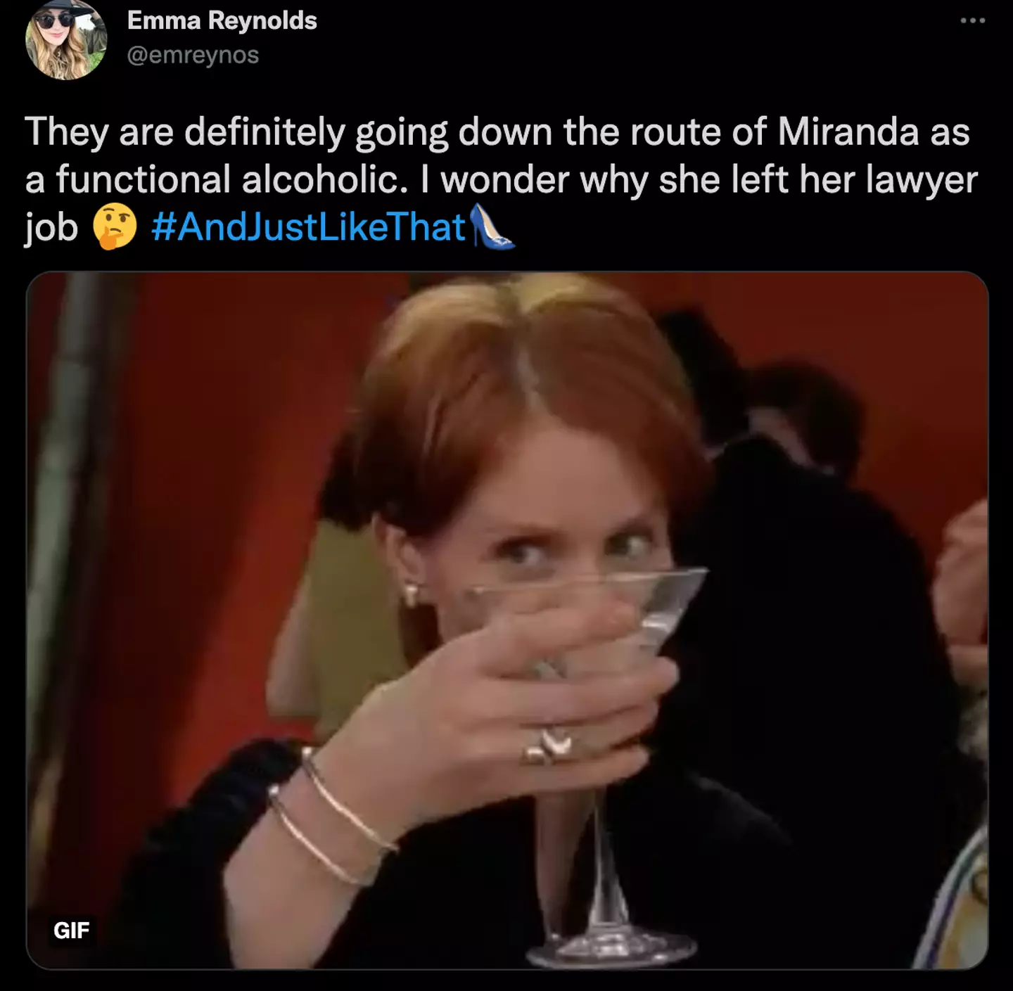 Others thought Miranda's drinking could be why she lost her job (