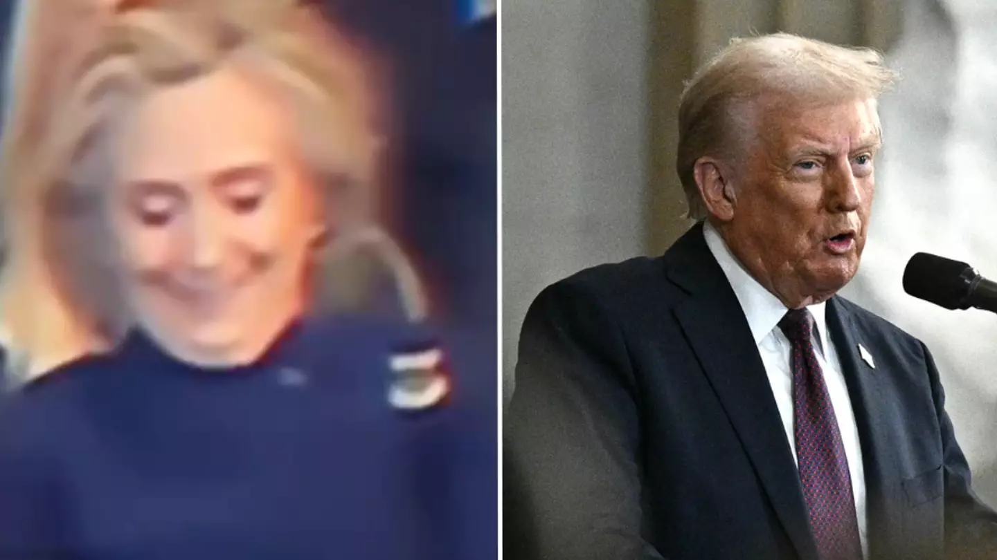 Viewers spot moment Hillary Clinton laughs after Donald Trump makes promise during inauguration speech