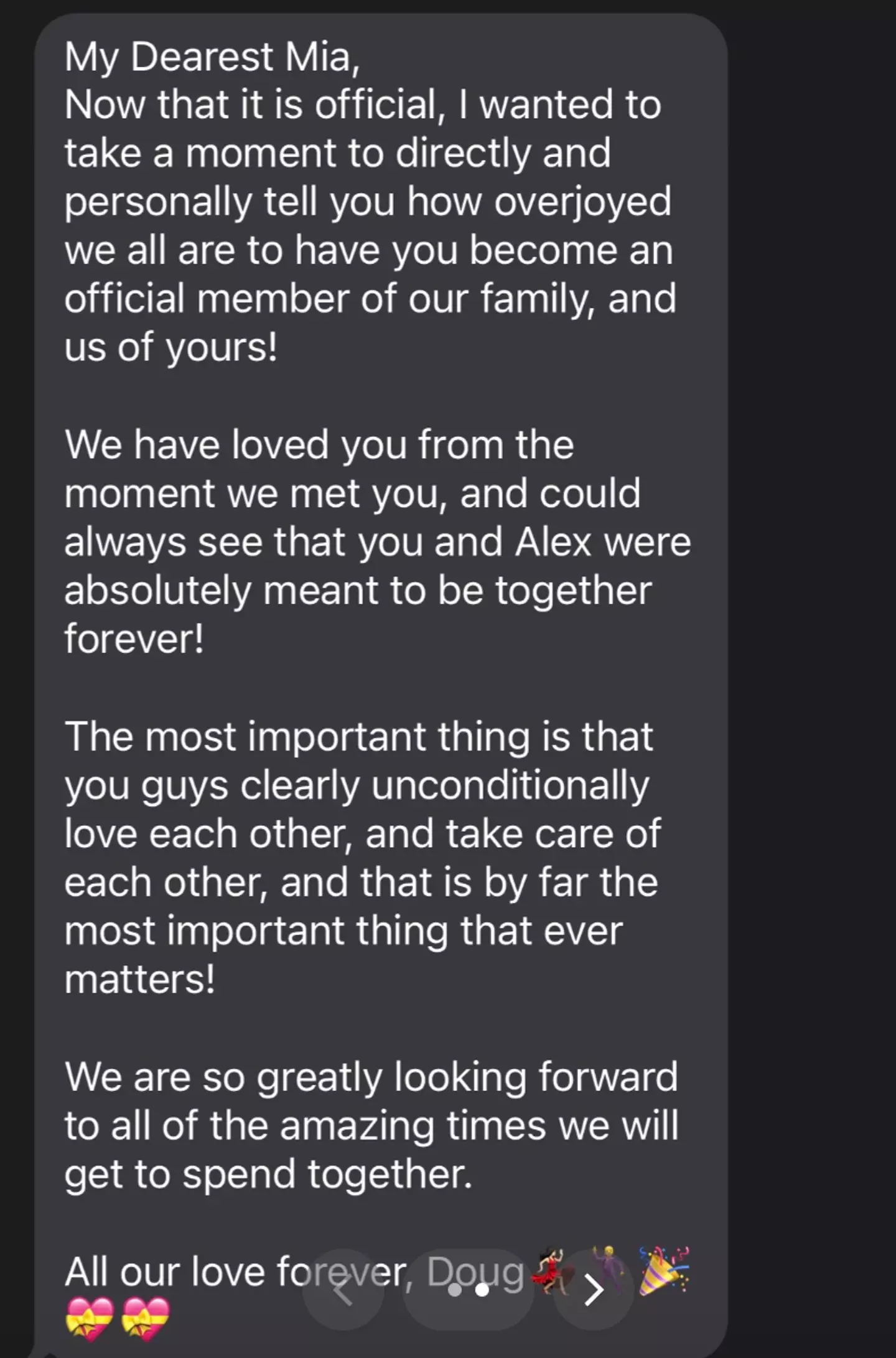 People gushed over the 'cutest welcome to the family message'.