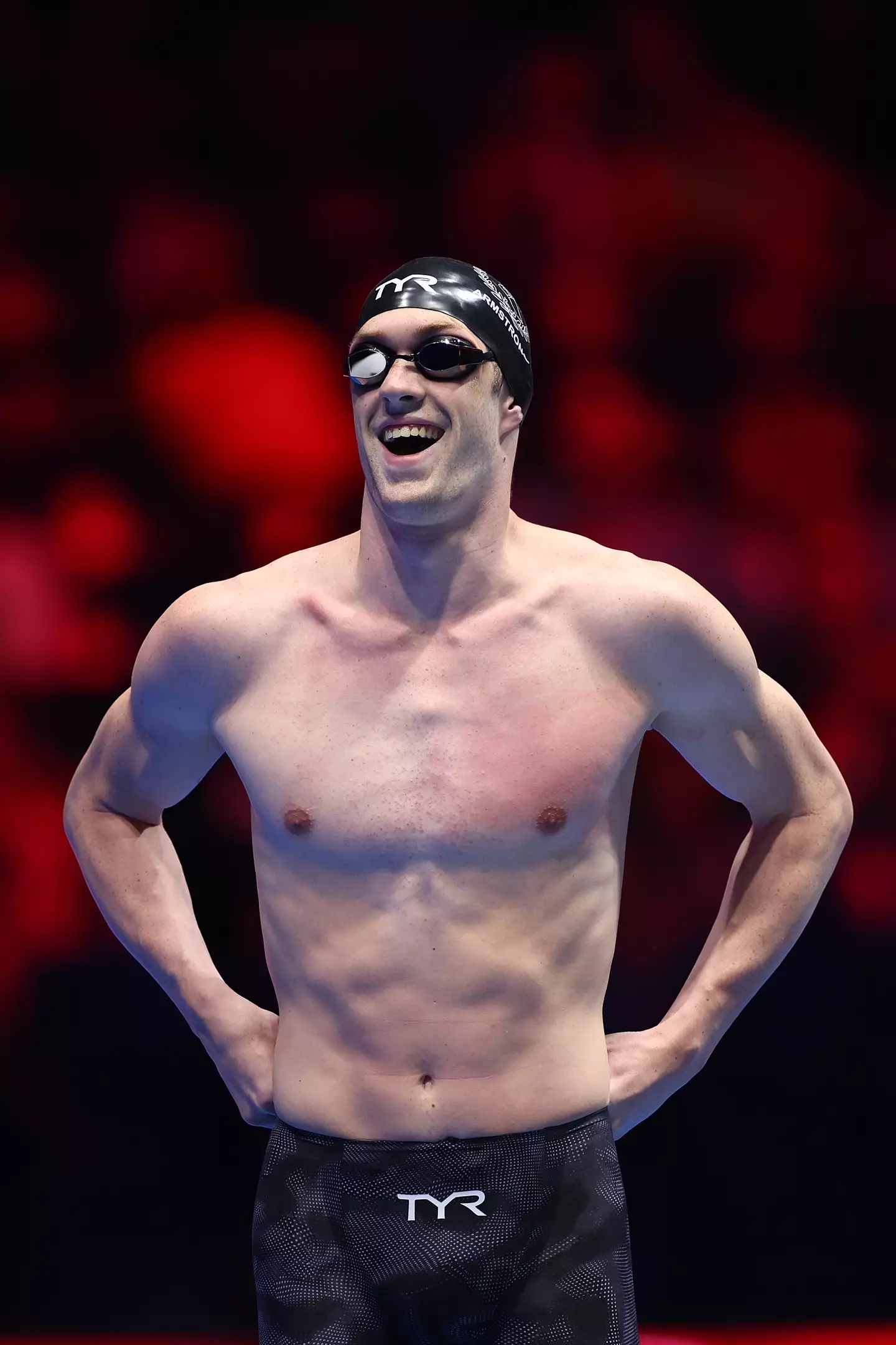 Swimmers can often be seen slapping themselves ahead of a race. (Sarah Stier/Getty Images)