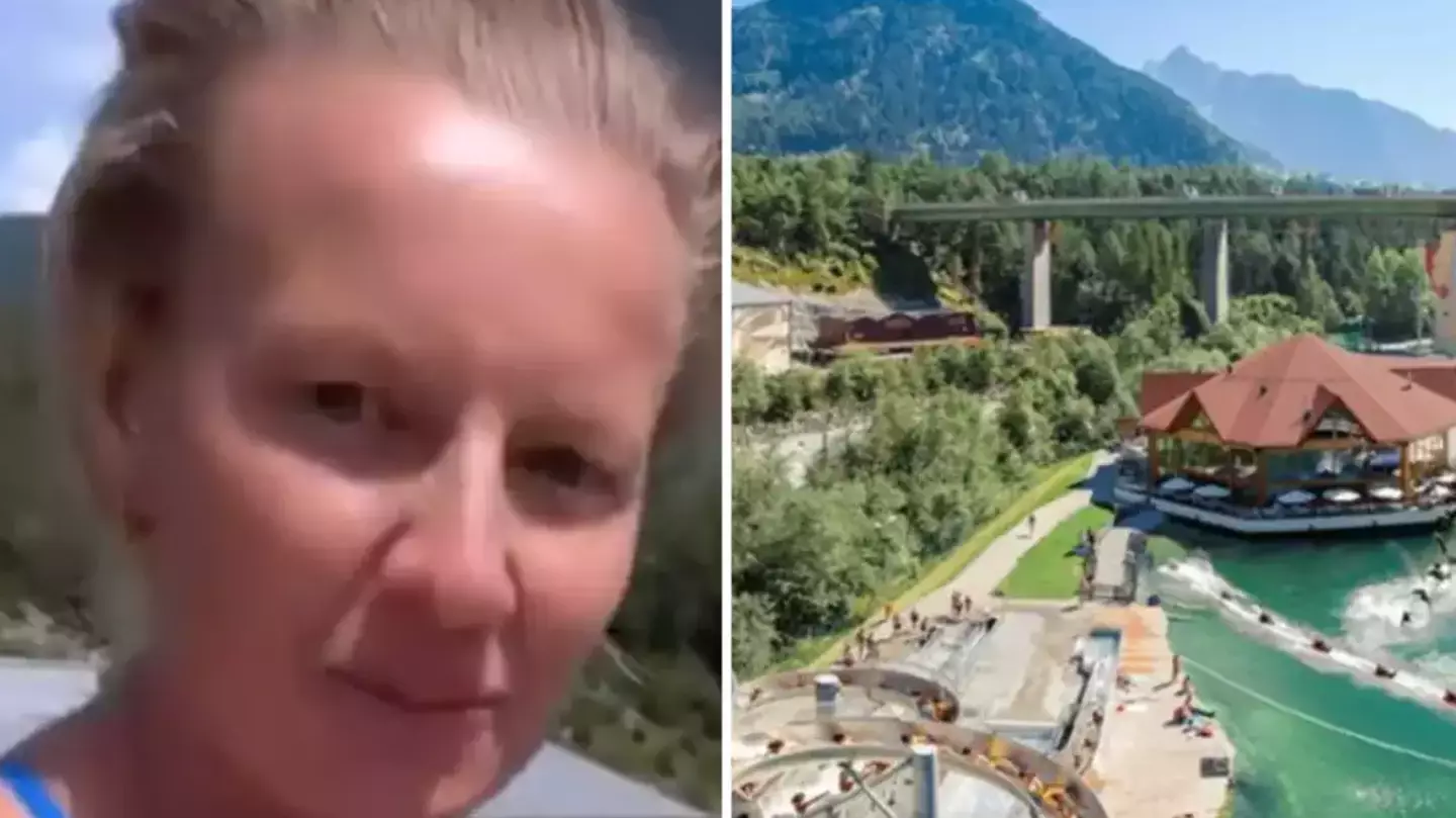 Waterpark issued response after world champion diver ignored ‘no women’ sign on extreme slide to see what would happen