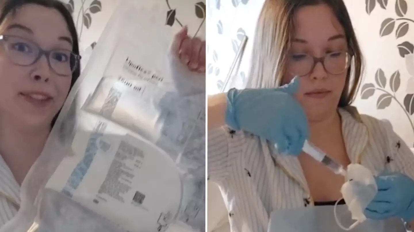 Woman with rare chronic illness has to eat through heart but says she 'doesn't miss food'