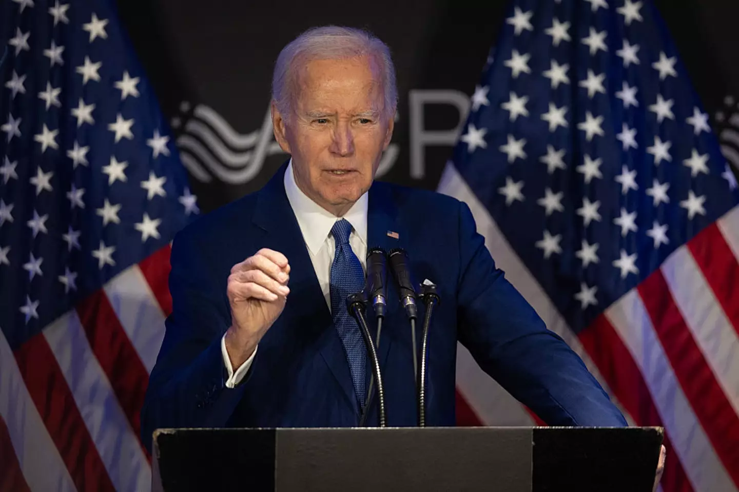 People pointed out that former POTUS Joe Biden was often criticised for his mishaps (Scott Olson/Getty Images)