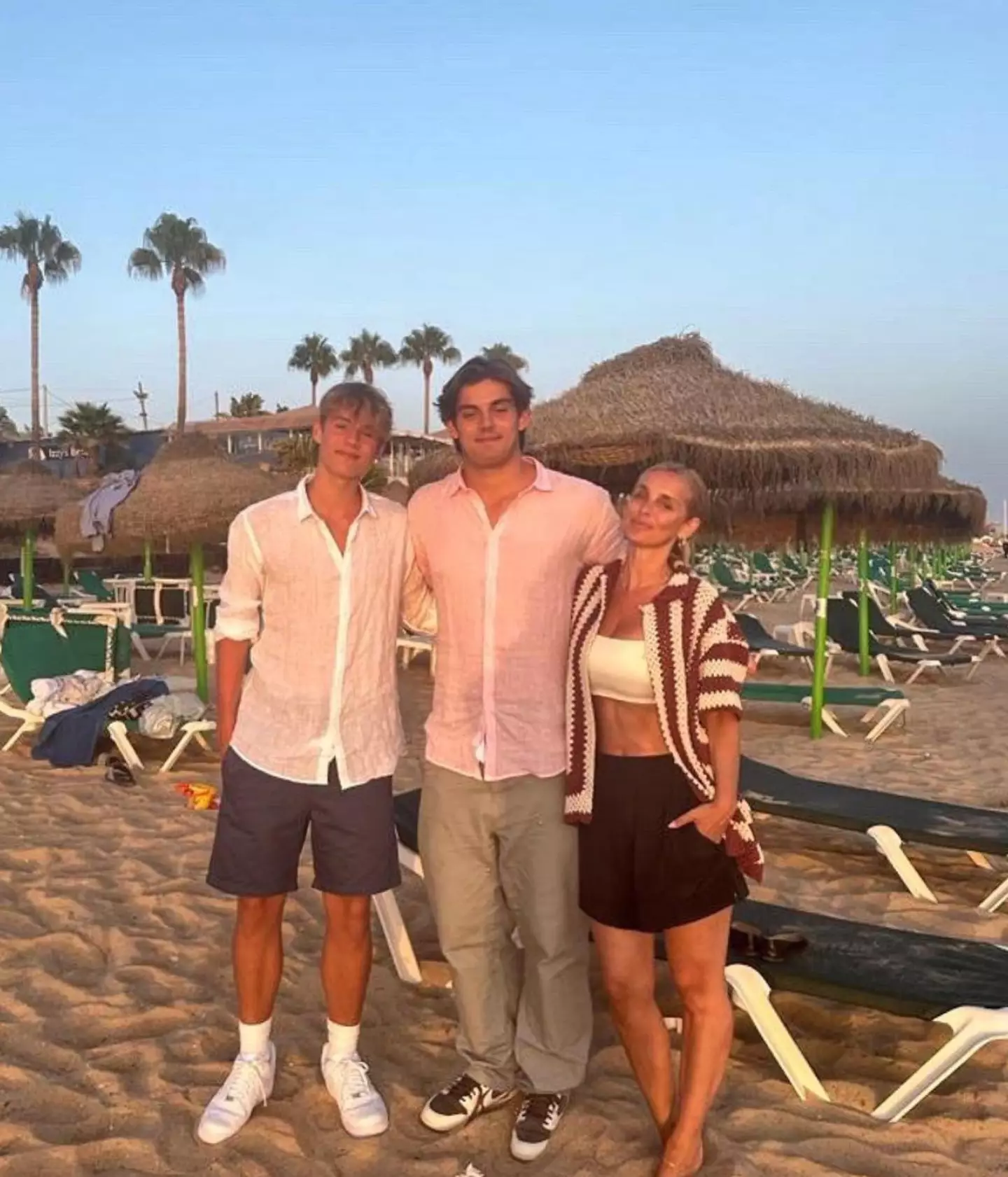 Louise Redknapp and her sons.