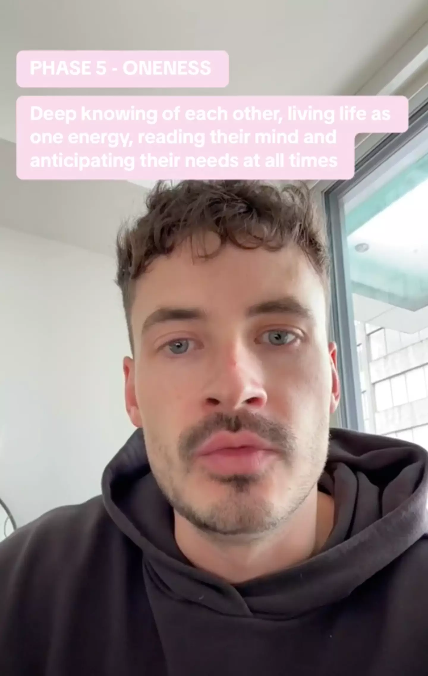 Last but not least, 'oneness' is the fifth and final stage of a relationship according to Kevin.