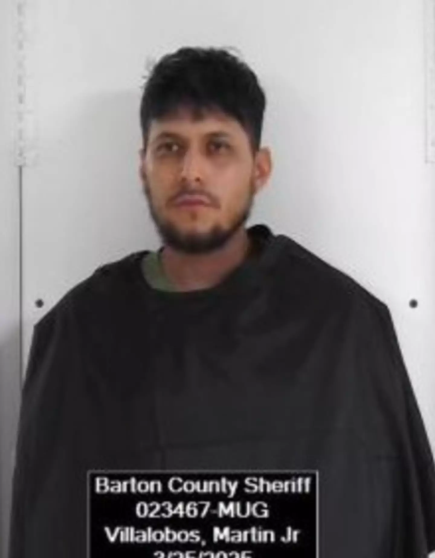 Martin Villalobos Junior was eventually arrested after fleeing the property (Barton County Sheriff's Office)