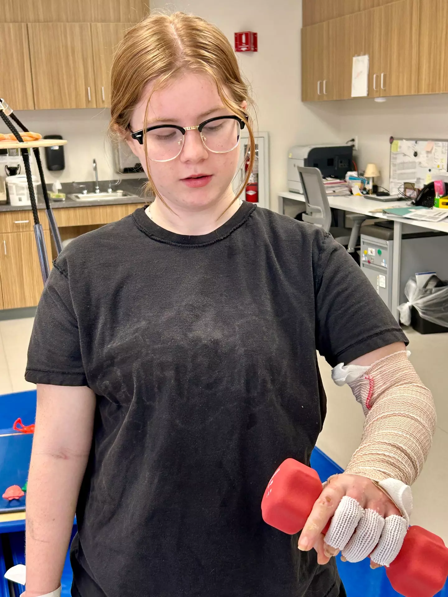 Kennedy was rushed to Shriners Children’s Hospital.