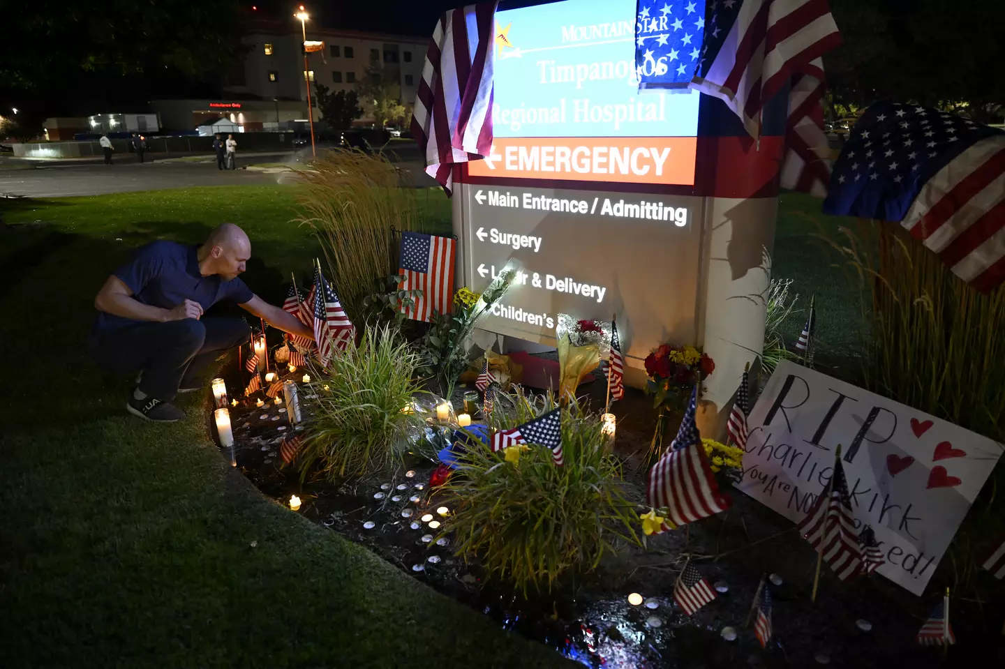 Kirk died on his way to the hospital (Tayfun Coskun/Anadolu via Getty Images)