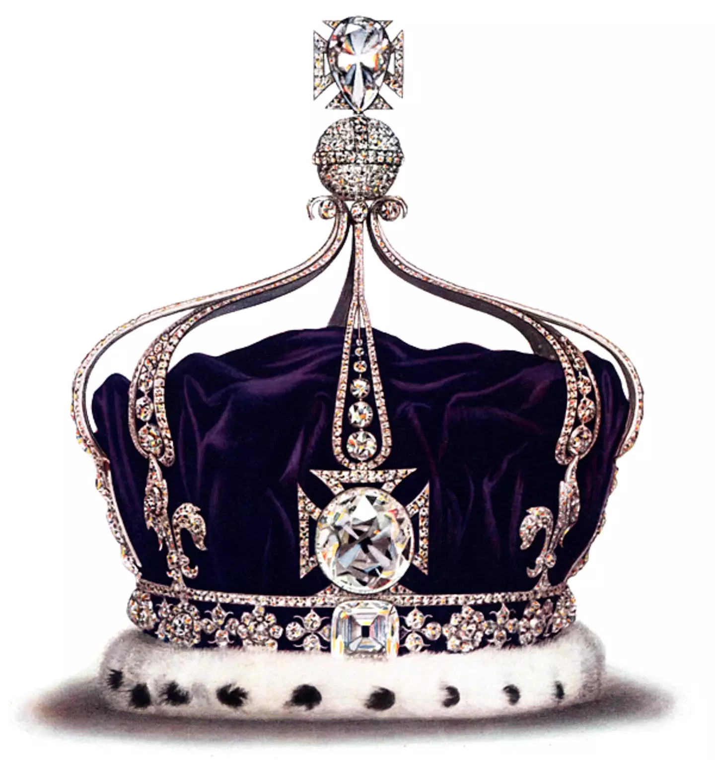 Camilla will today wear Queen Mary's Crown, but it will not feature the Koh-i-Noor diamond.