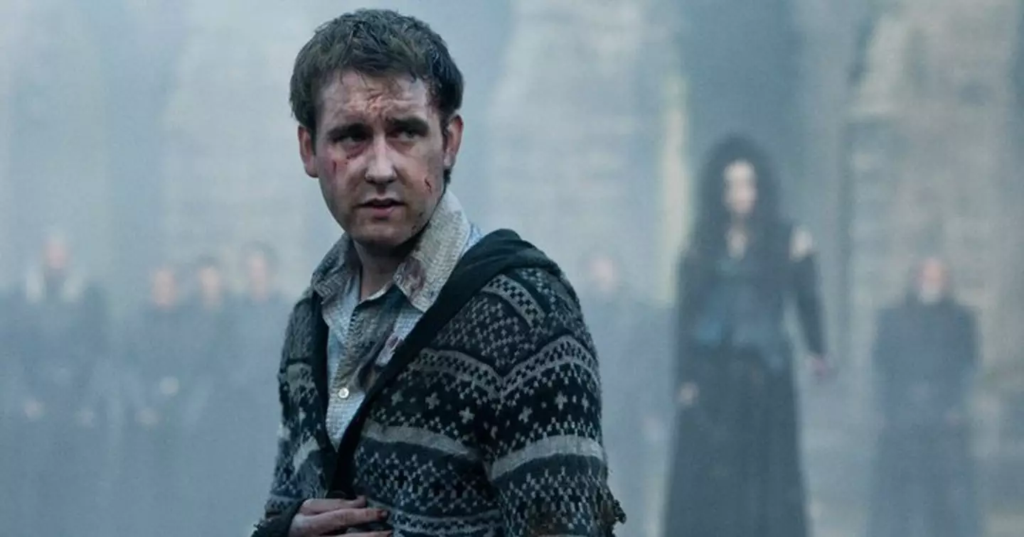 Neville Longbottom's cardigan is similar to his dad's jumper. (