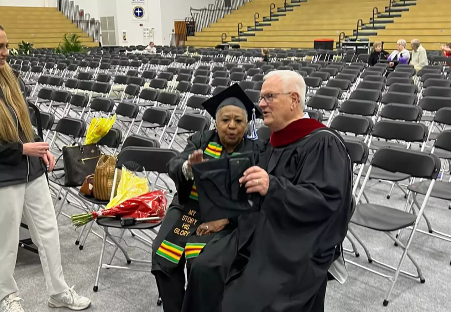 Hall earned her degree after overcoming numerous health issues.