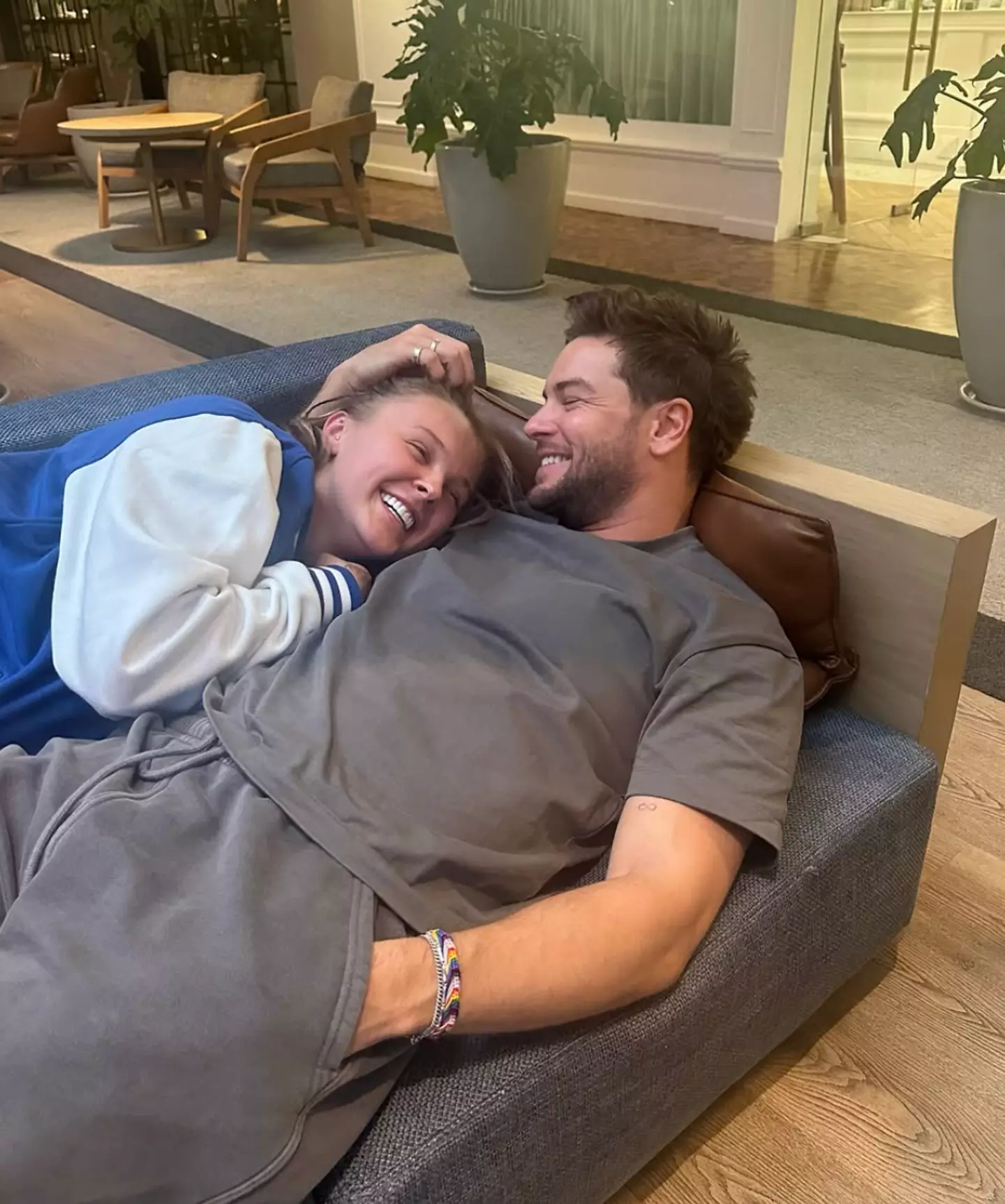 The pair are now officially together after striking up an intense friendship on Celebrity Big Brother (Instagram/@chrishughesofficial)