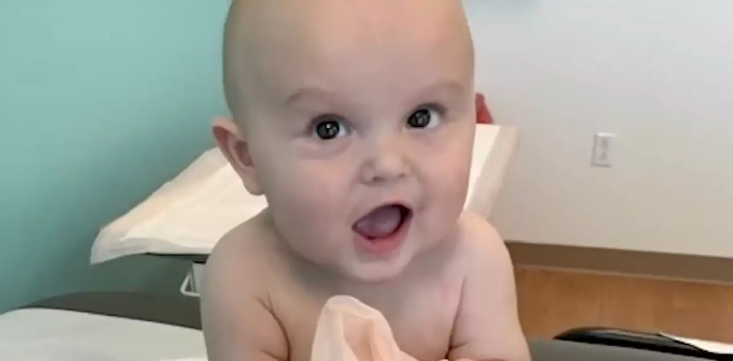 Jessica Farwell's six-month old son Brody was left with second-degree burns after a rice cooker fell off the kitchen counter (ABC)