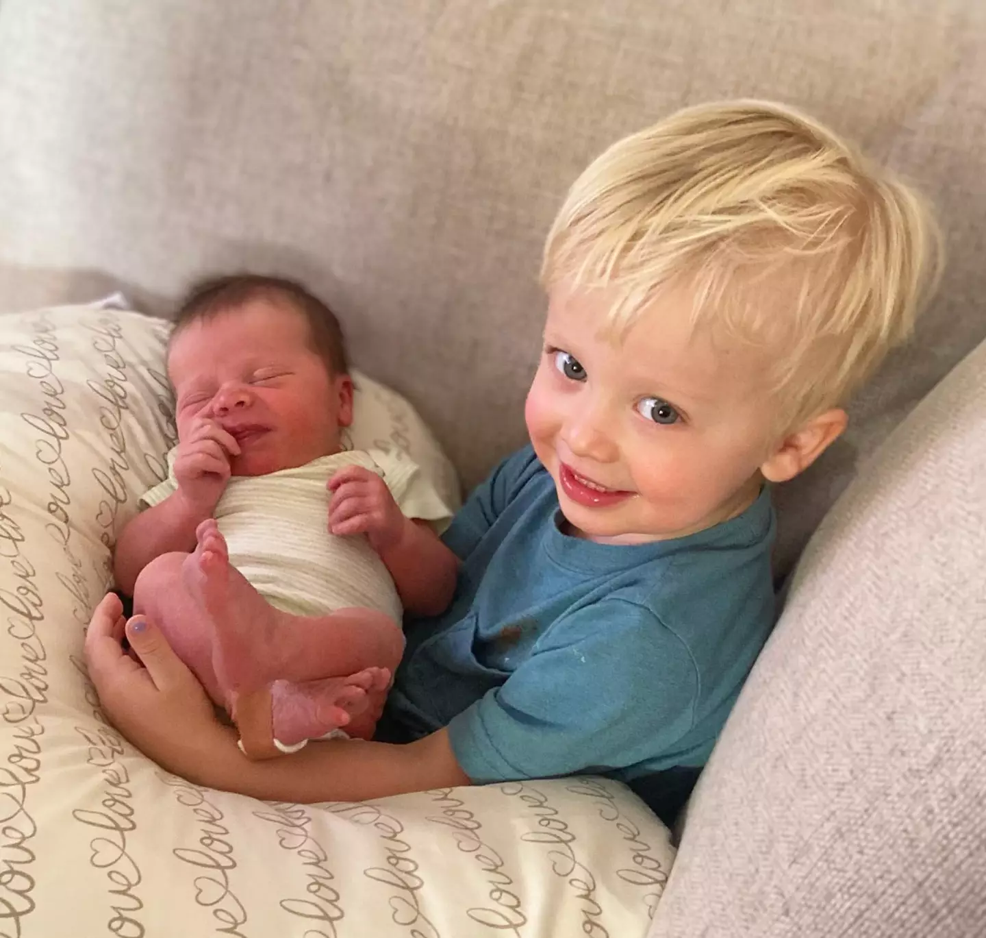 Cody’s wife Felicia shared an adorable photo of their new arrival with his older brother.