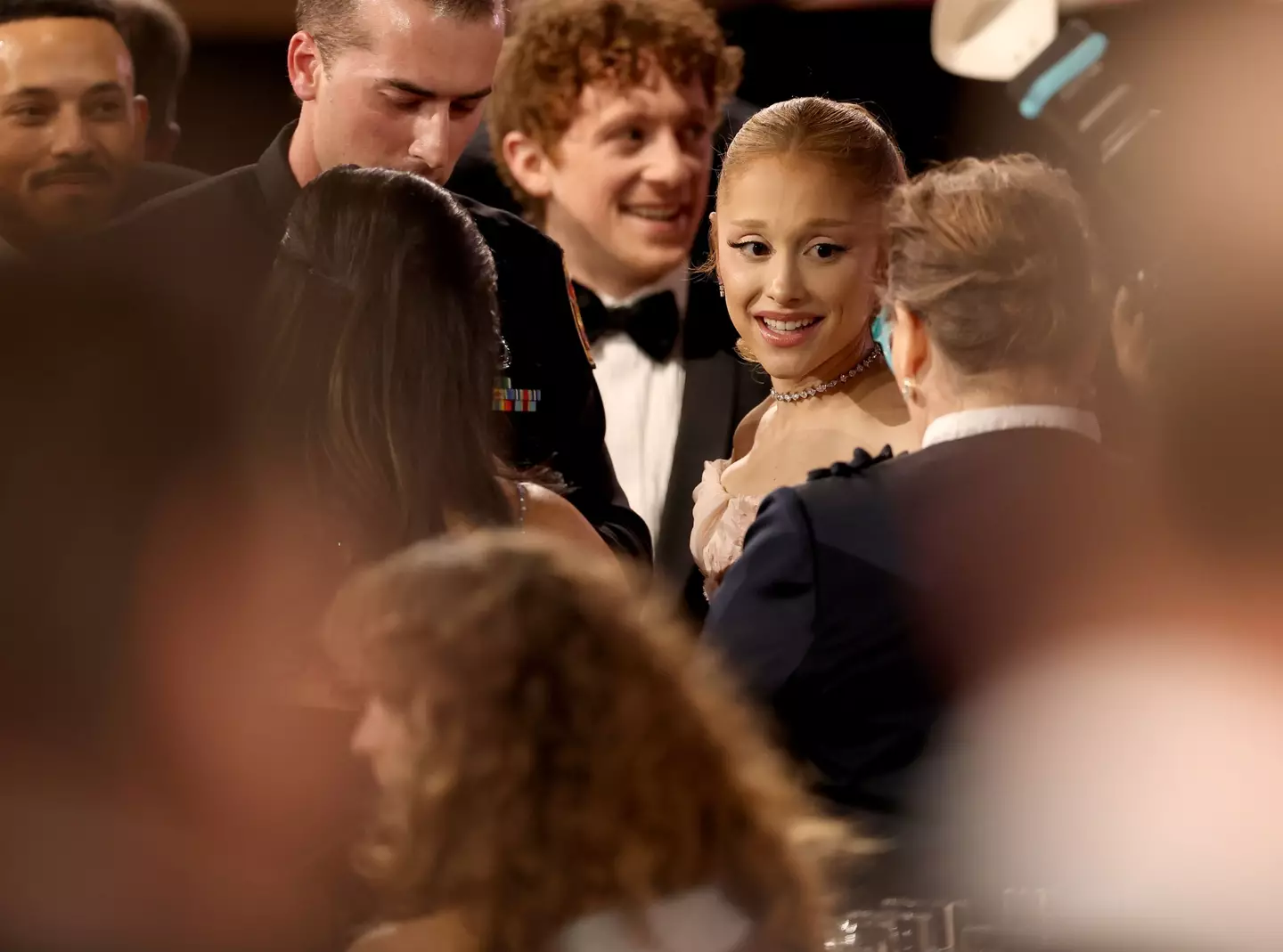 The singer was with her boyfriend and co-star Ethan Slater. (Matt Winkelmeyer/Getty Images)