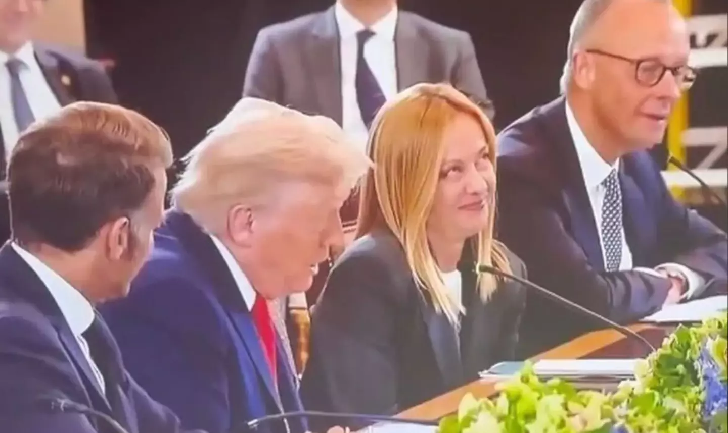 A heated debate broke out online regarding Meloni's alleged 'eye roll' during Monday's meeting (CNN)