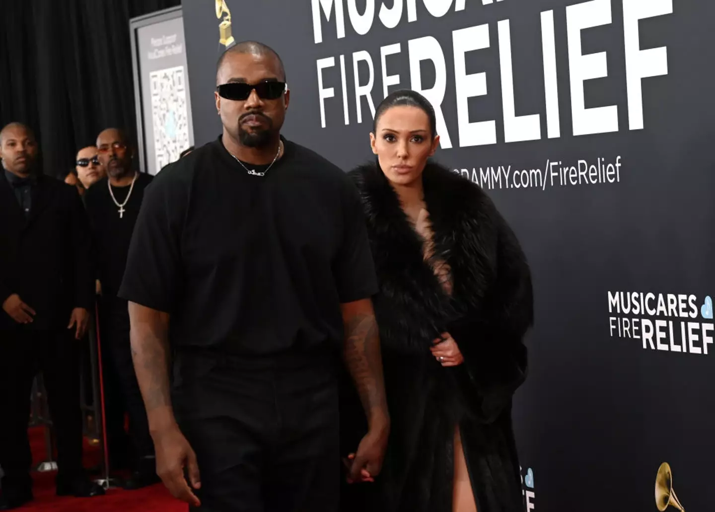 Kanye West and Bianca Censori made quite the statement at the Grammys on Sunday (Jon Kopaloff / Stringer / Getty Images)