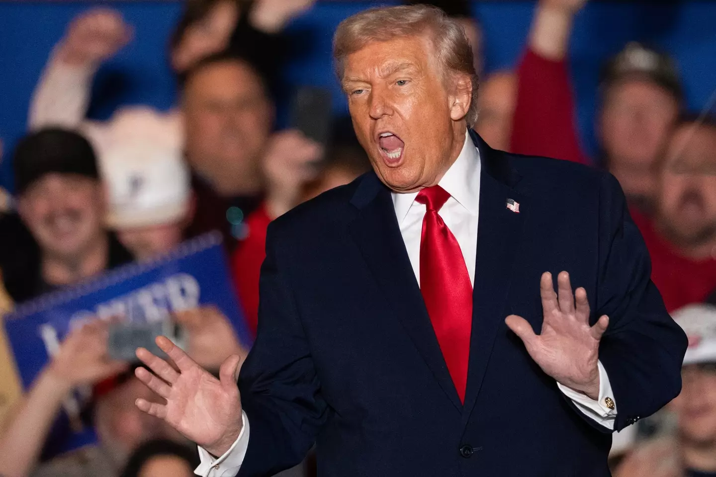 US President Donald Trump hit out at his 'stupid teleprompter' during his recent Pennsylvania rally (Adam Gray/Bloomberg via Getty Images)