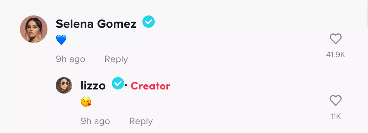 Selena broke her social media break with a blue heart emoji.
