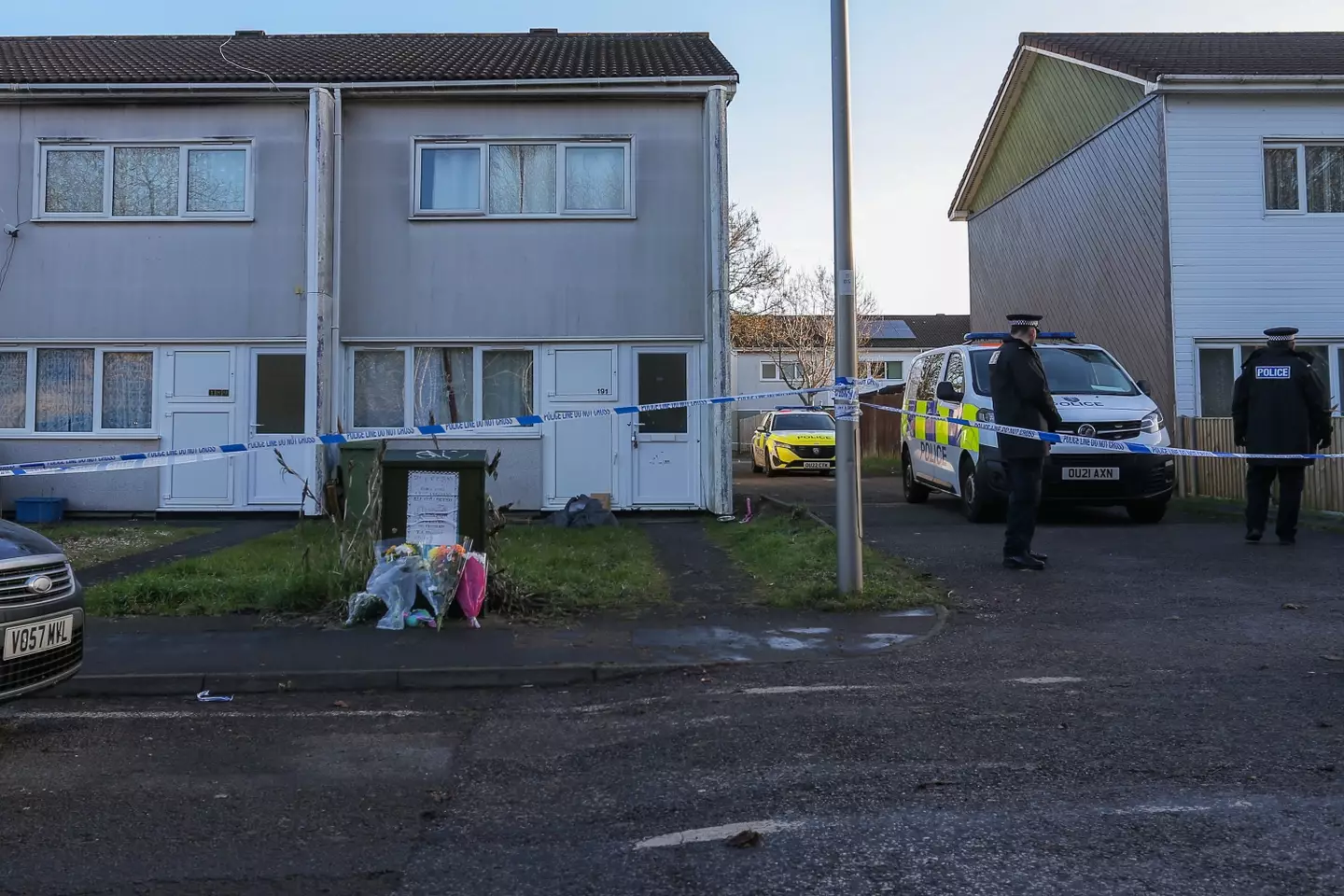 Police swarmed the house where the attack happened.