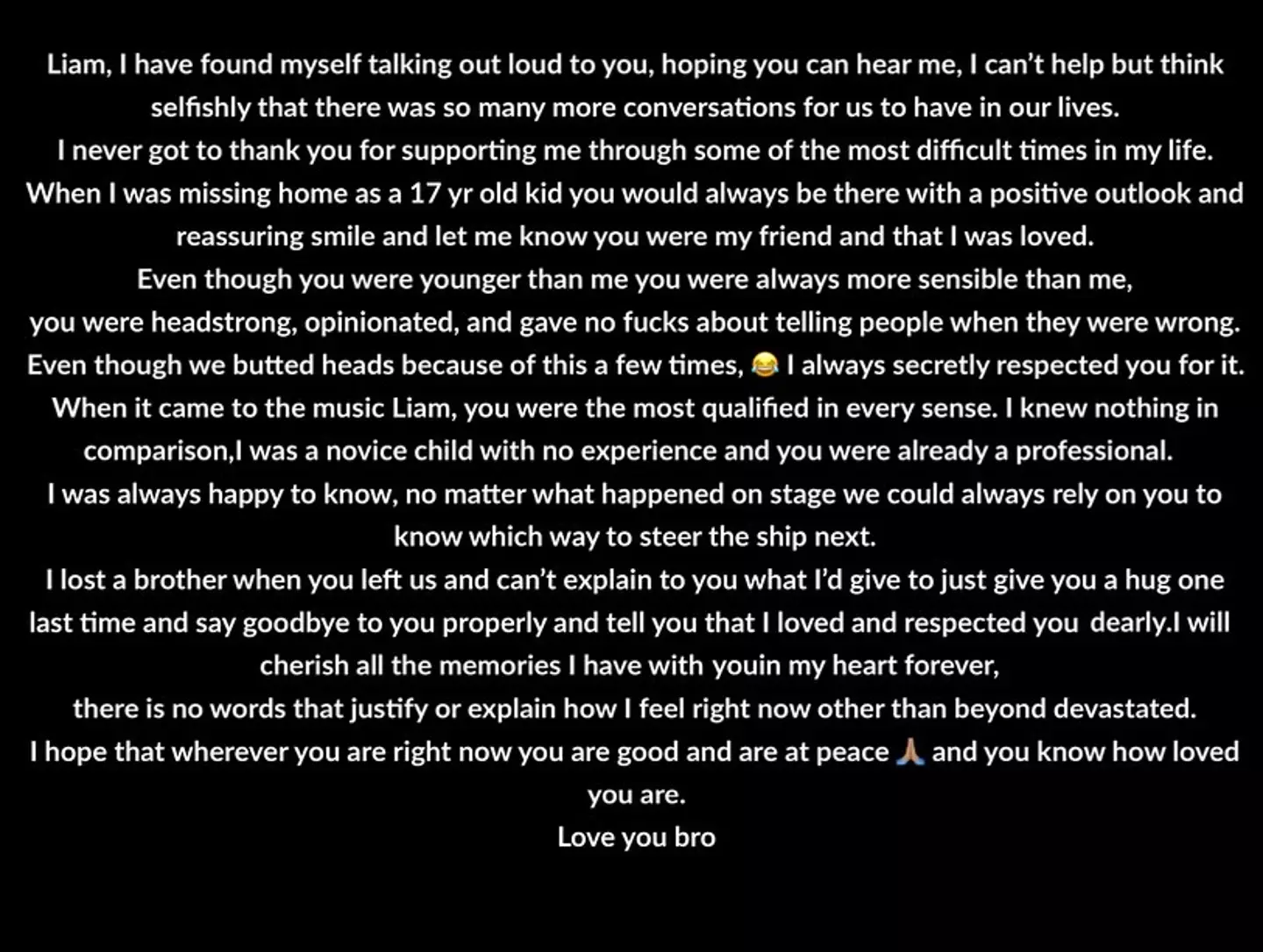 Malik shared a heartfelt statement to Instagram (Instagram/@zayn)