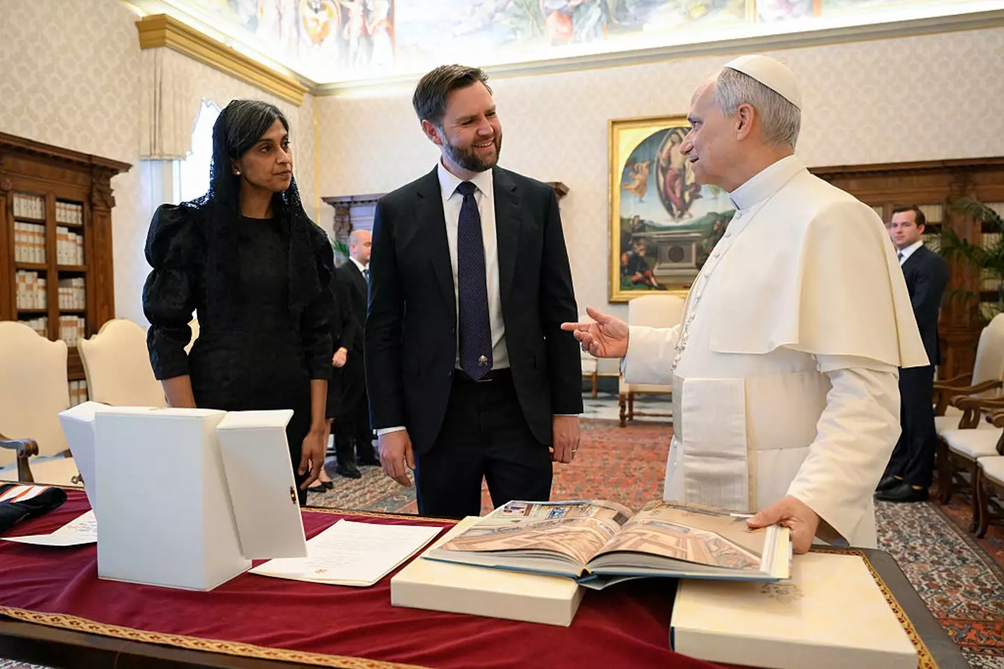 The vice president did not follow Vatican protocol (Simone Risoluti Vatican Media via Vatican Pool/Getty Images)