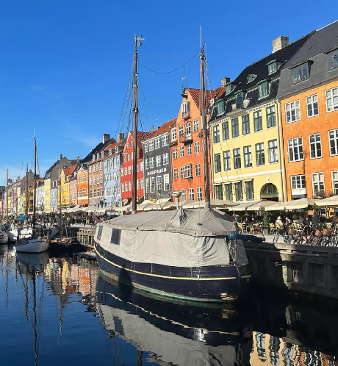 The friends visited Nyhavn in Copenhagen.