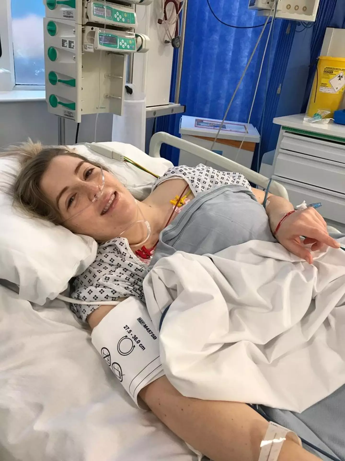 The 23-year-old was rushed to hospital, where she found out she had suffered a stroke (Kennedy News and Media)