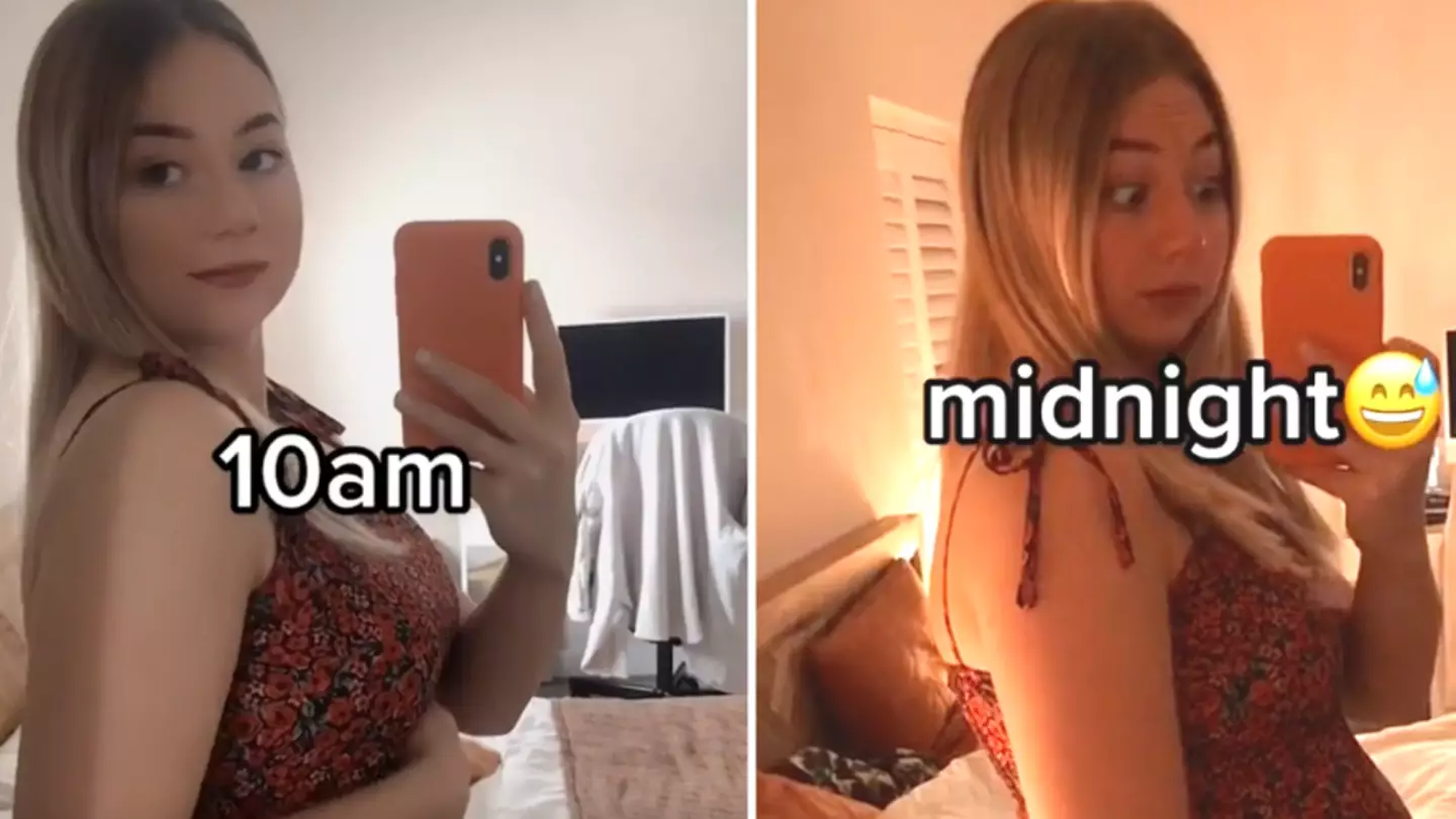 Woman Shows How Her Baby Bump Changes From Morning To Evening