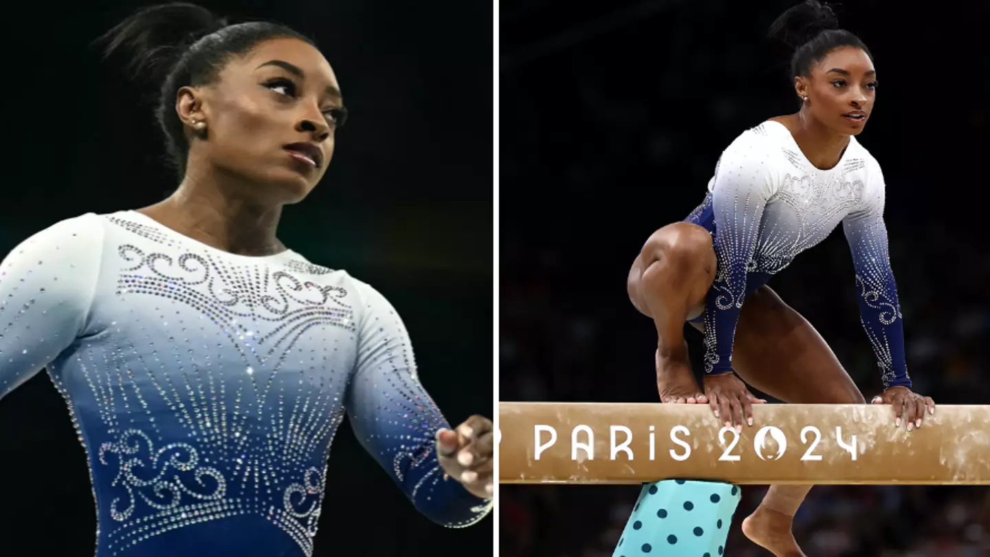 Conspiracy theorists 'work out' why Simone Biles fell to floor during event after spotting pattern at Olympics