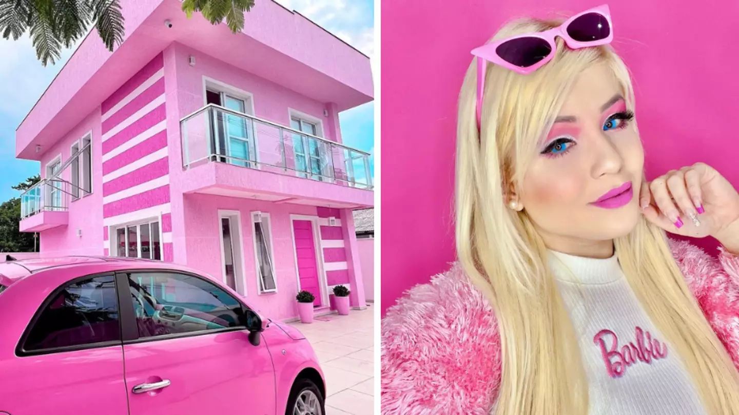 Woman Obsessed With Barbie Lives In Incredible All-Pink House