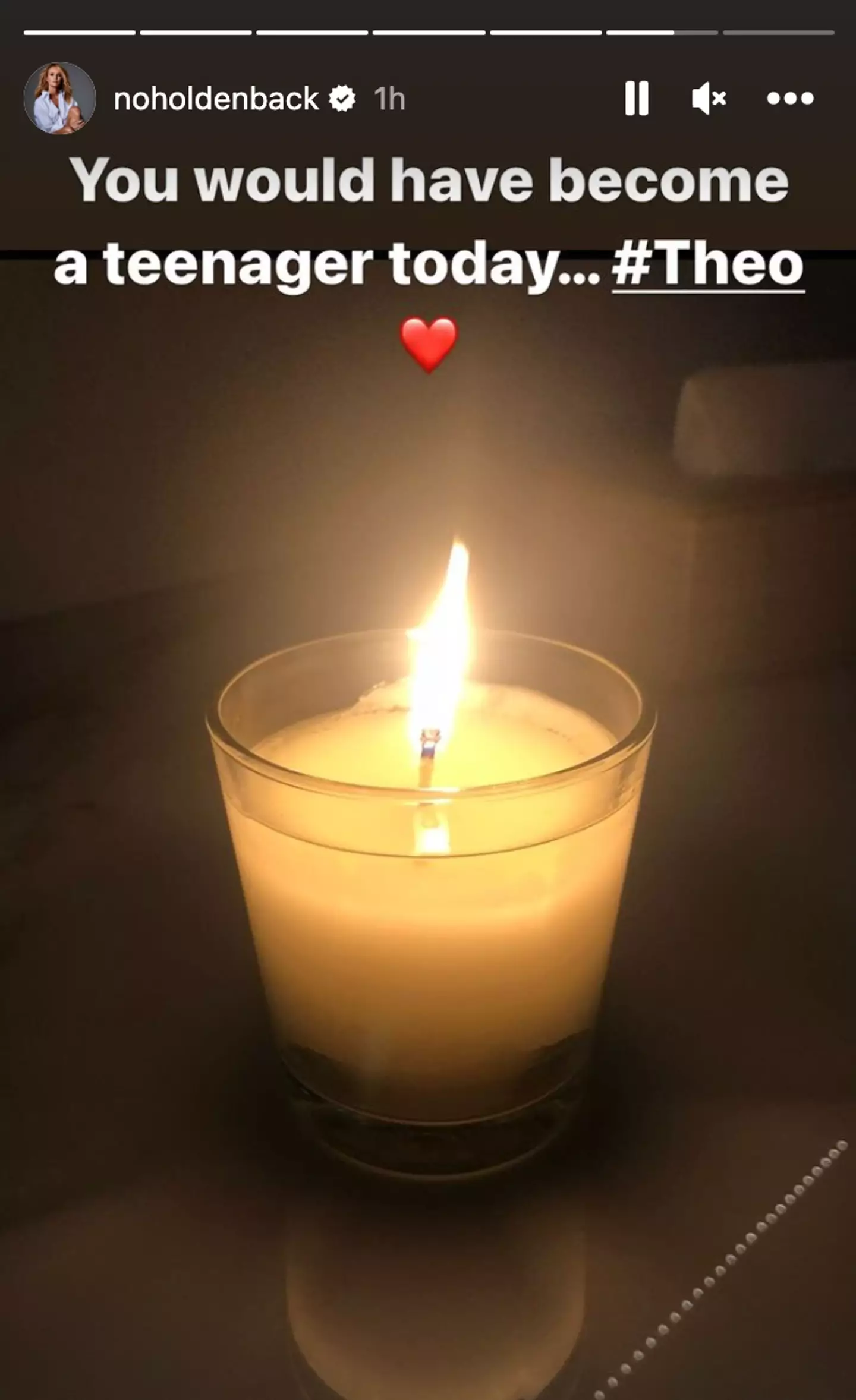 Amanda shared a sweet tribute to Theo on her Instagram Story today (1 February).