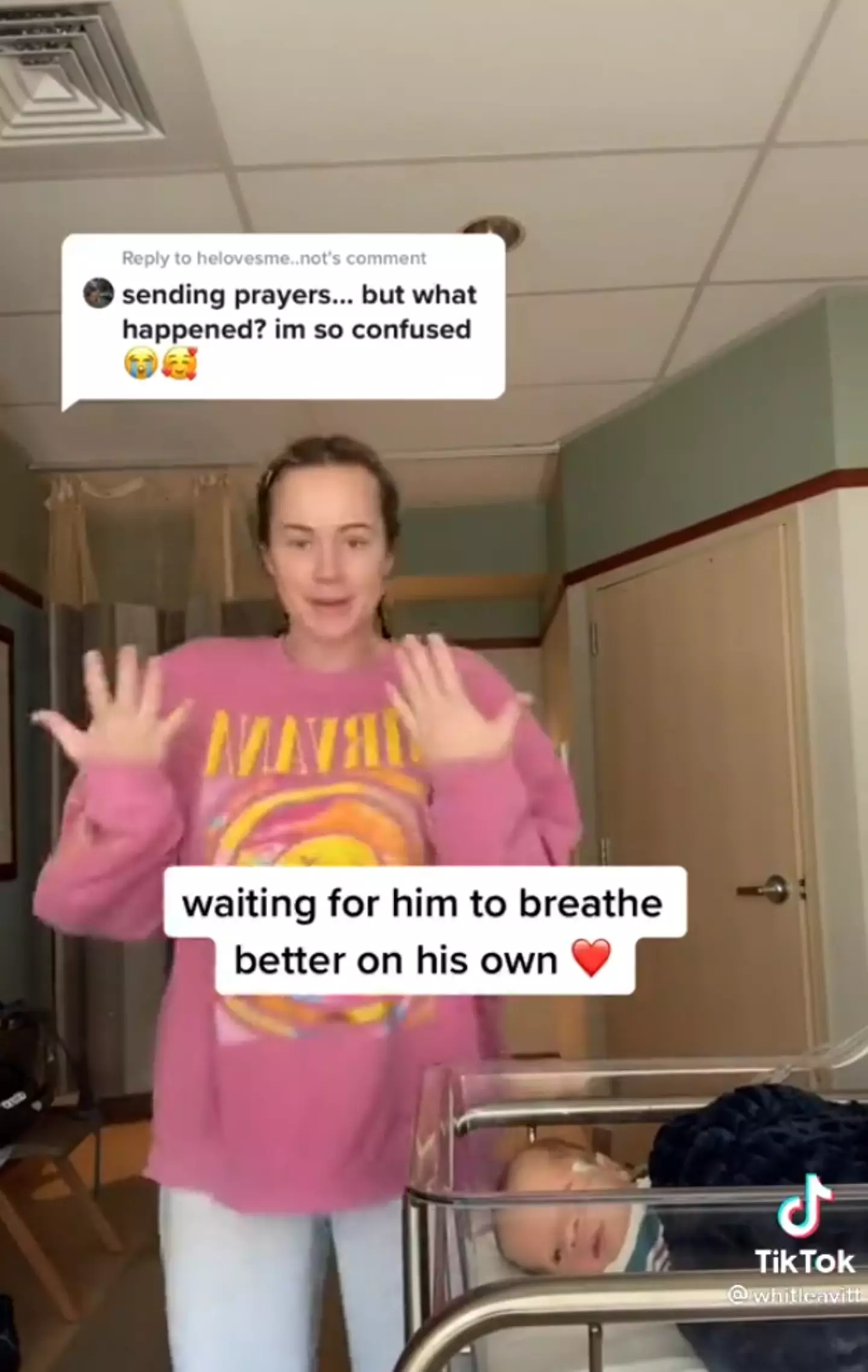 The mum explained she was in a 'negative space' at the time (TikTok@whitleavitt)