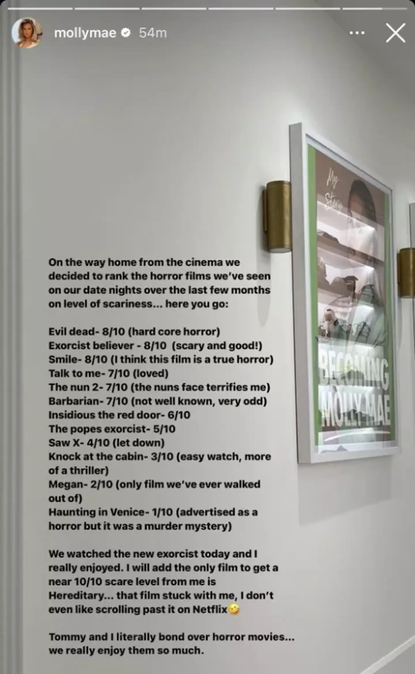 Molly-Mae shared her list on Instagram.