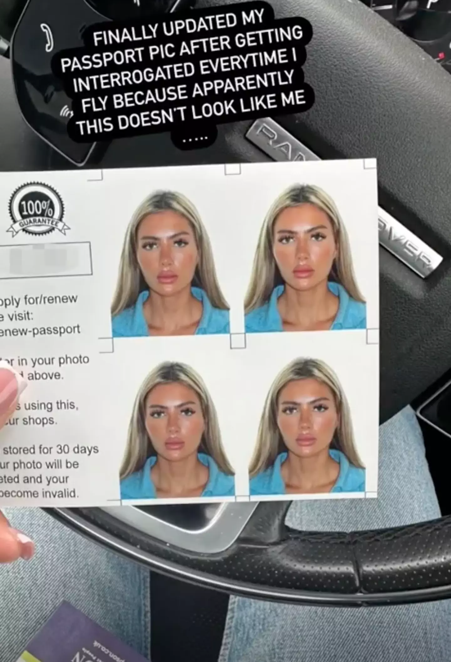 Joanne Prophet revealed the reason she had to get a new passport photo.