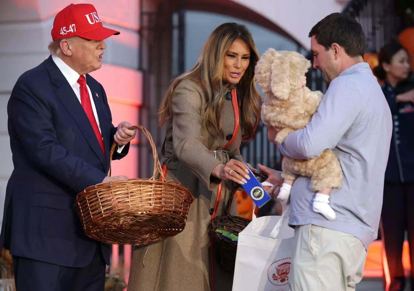 Donald and Melania Trump welcomed trick-or-treaters to the White House (Alex Wong/Getty Images)