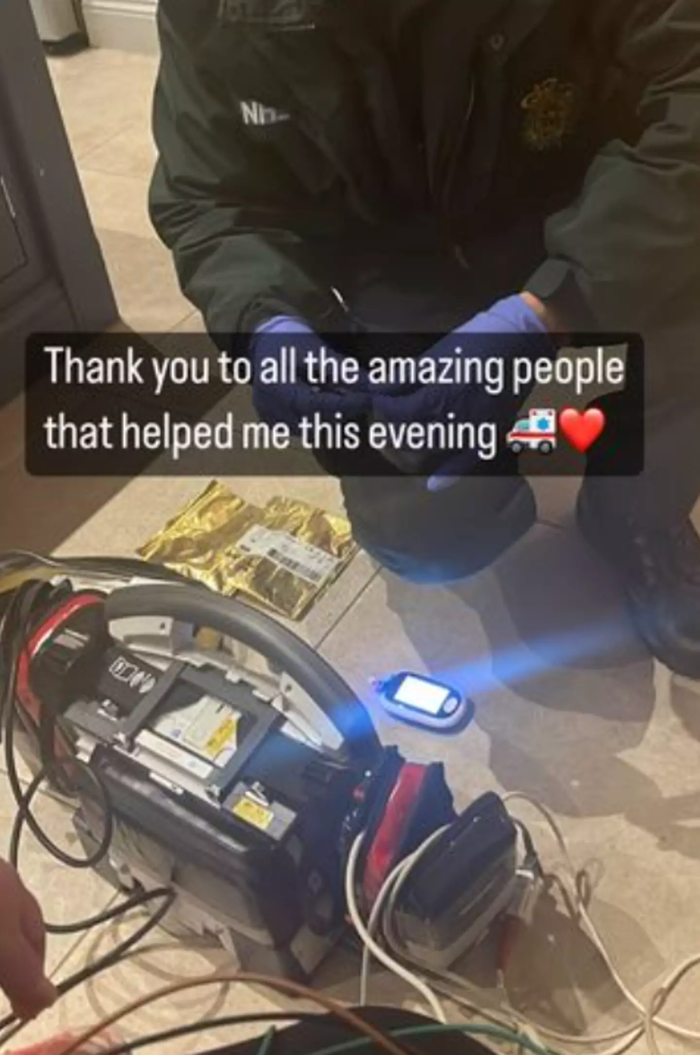 Not all of Collins' followers were impressed with her sharing images of the ambulance and paramedics on social media.