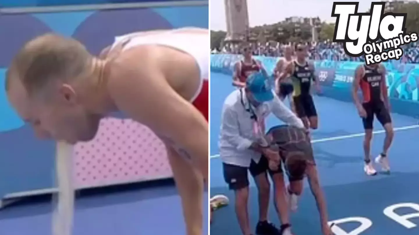 Gross moment Olympic athlete suddenly threw up live on air after swimming in Seine