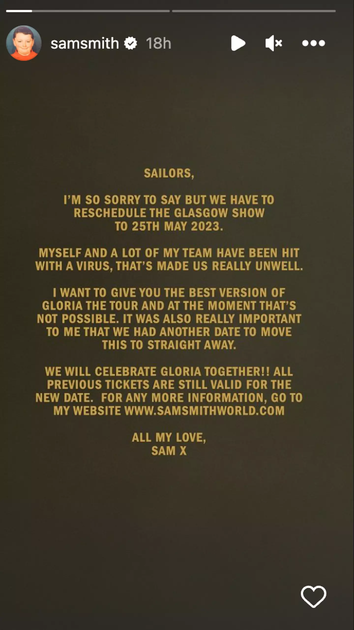 Smith took to Instagram to announce the news.